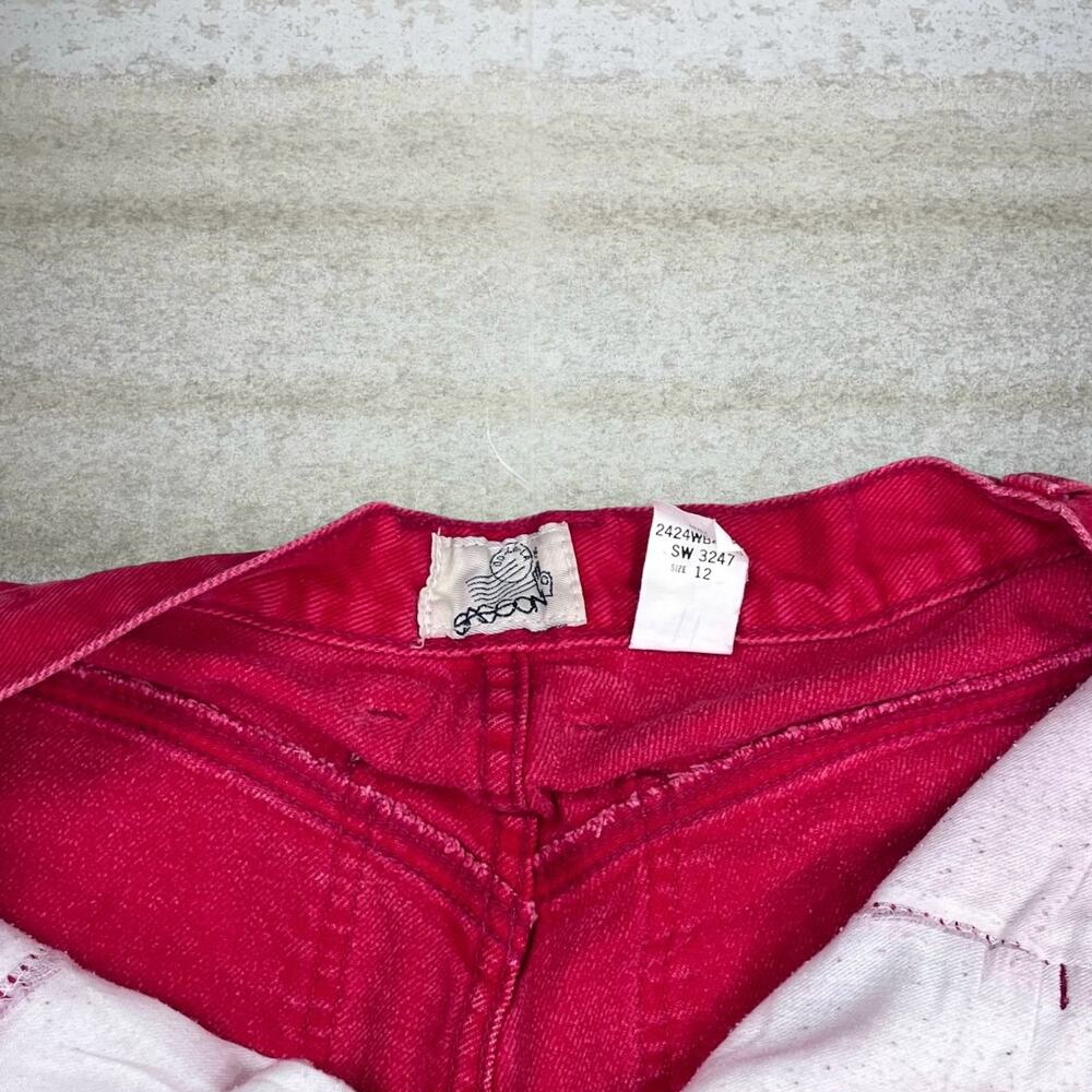 Vintage 90s Sasson Jeans Womens 12 Baggy Fit Tapered Ankle Strawberry Red - Picture 4 of 4